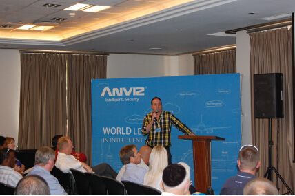 Mr. Garth Du Preez from Anviz SA addresses the crowd at the Anviz SA Launch
